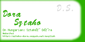 dora sztaho business card